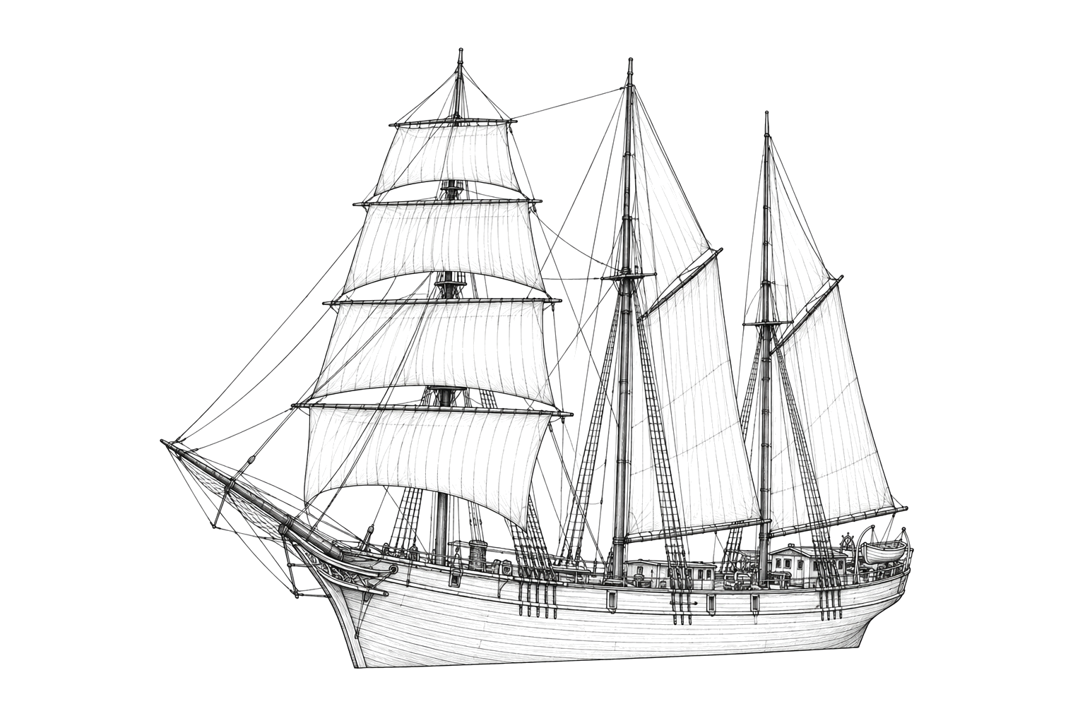 Engraved line drawing of the Major Anderson