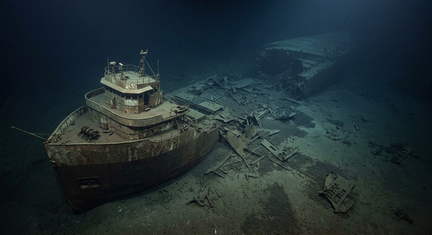 Artistic impression of the SS Edmund Fitzgerald