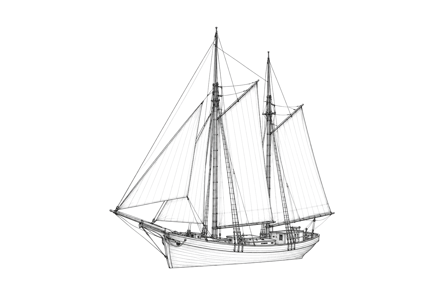 Engraved line drawing of the Lavinda