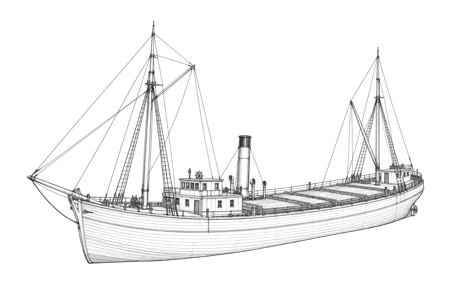 Engraved line drawing of the Francis Hinton