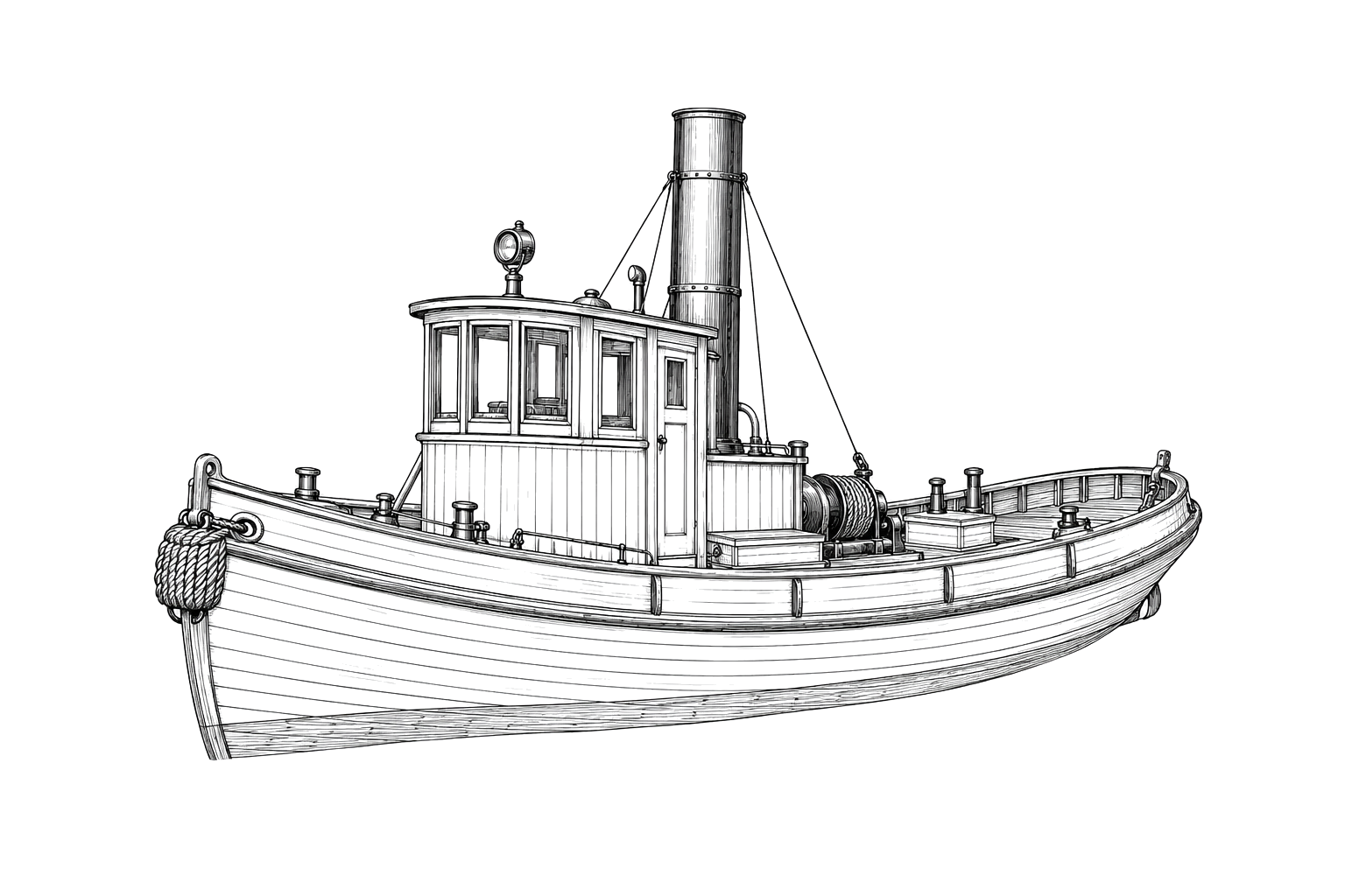 Engraved line drawing of the Hazel
