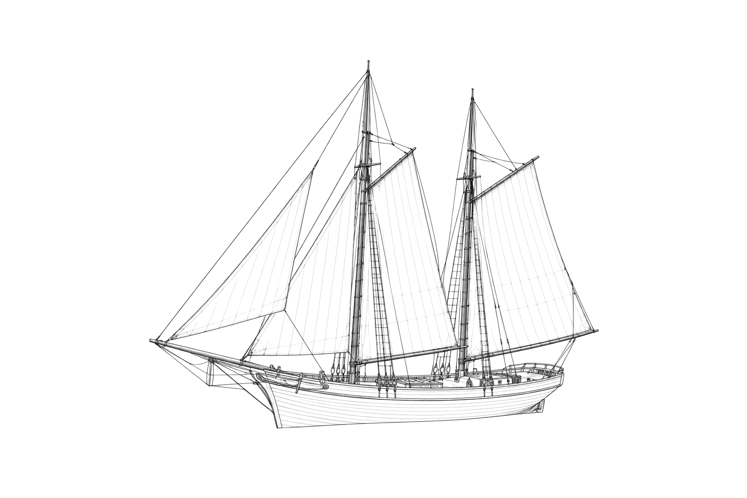 Engraved line drawing of the E.B. Allen