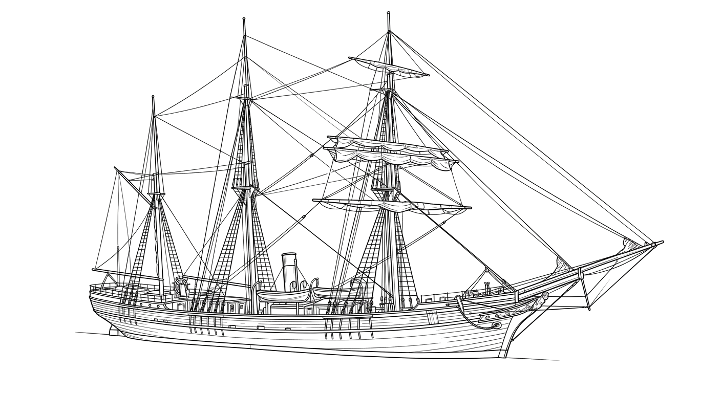 Engraved line drawing of the Success