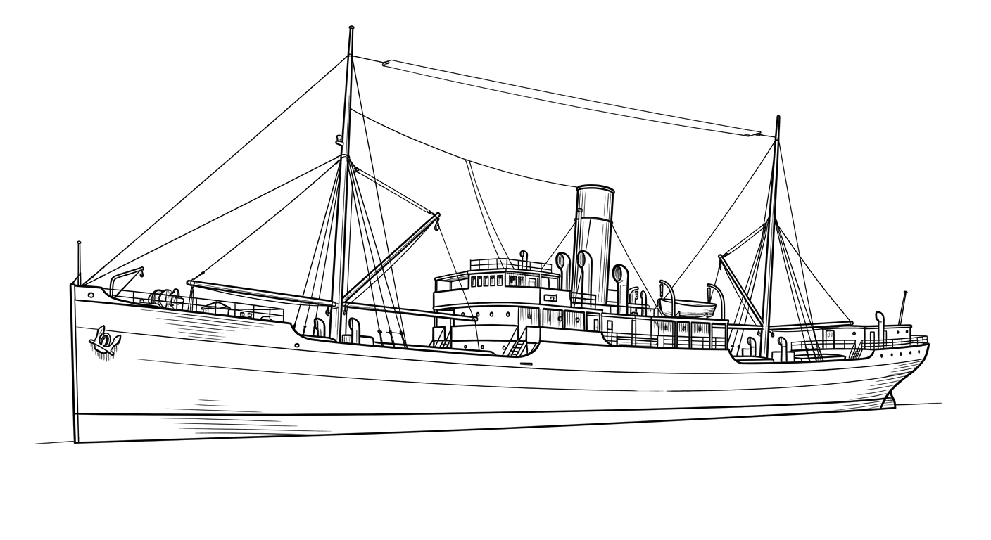 Engraved line drawing of the Taunton