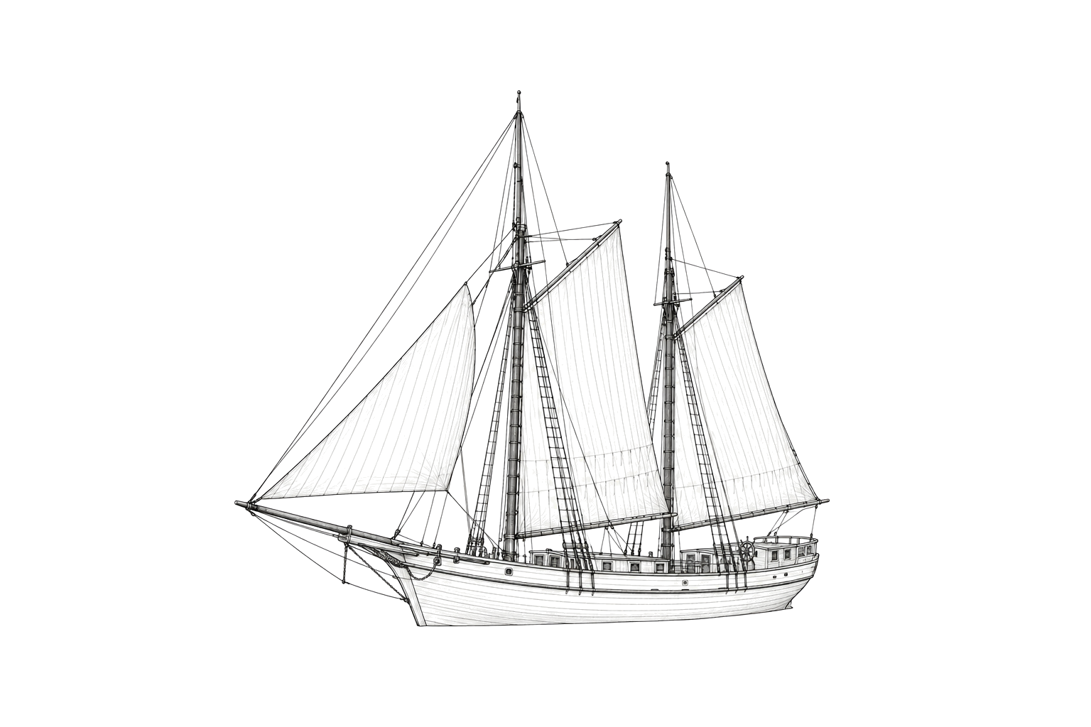 Engraved line drawing of the Dolphin