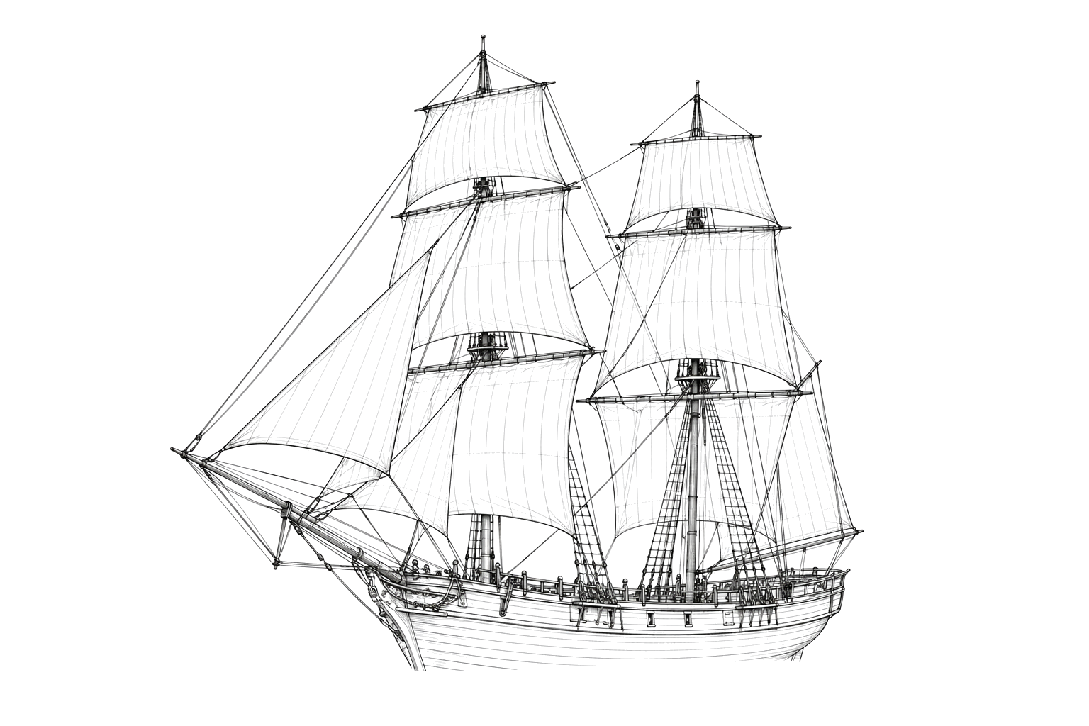 Engraved line drawing of the General Arnold