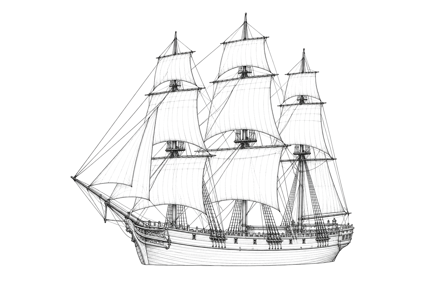Engraved line drawing of the Auburn