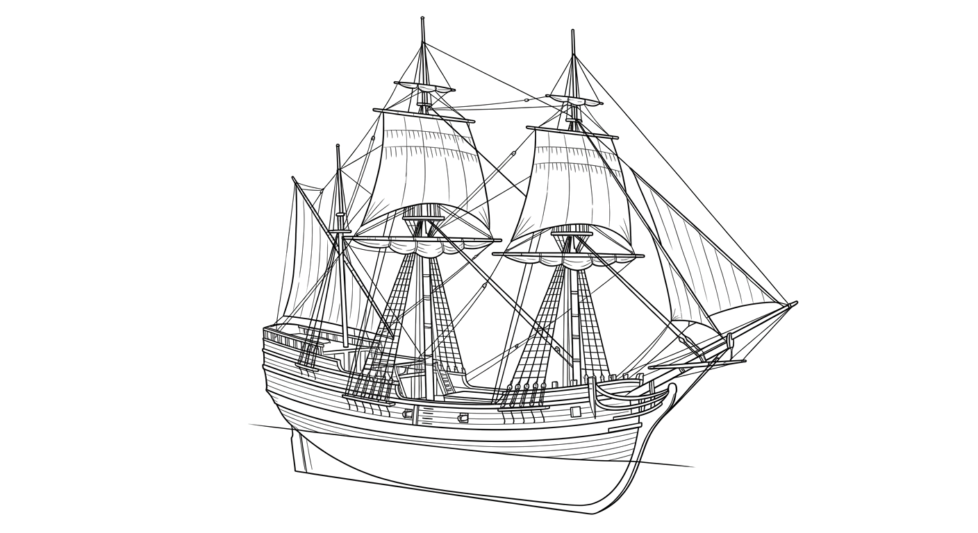 Engraved line drawing of the Douglass Beach Wreck
