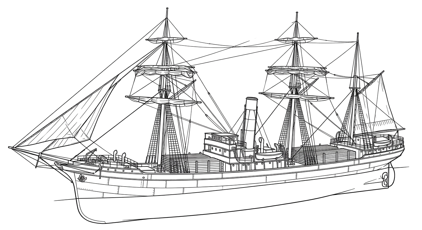 Engraved line drawing of the Francis H. Leggett