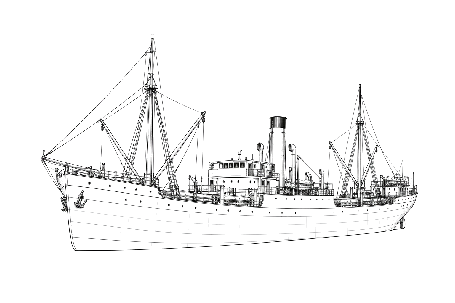 Engraved line drawing of the Kassandra Louloudis