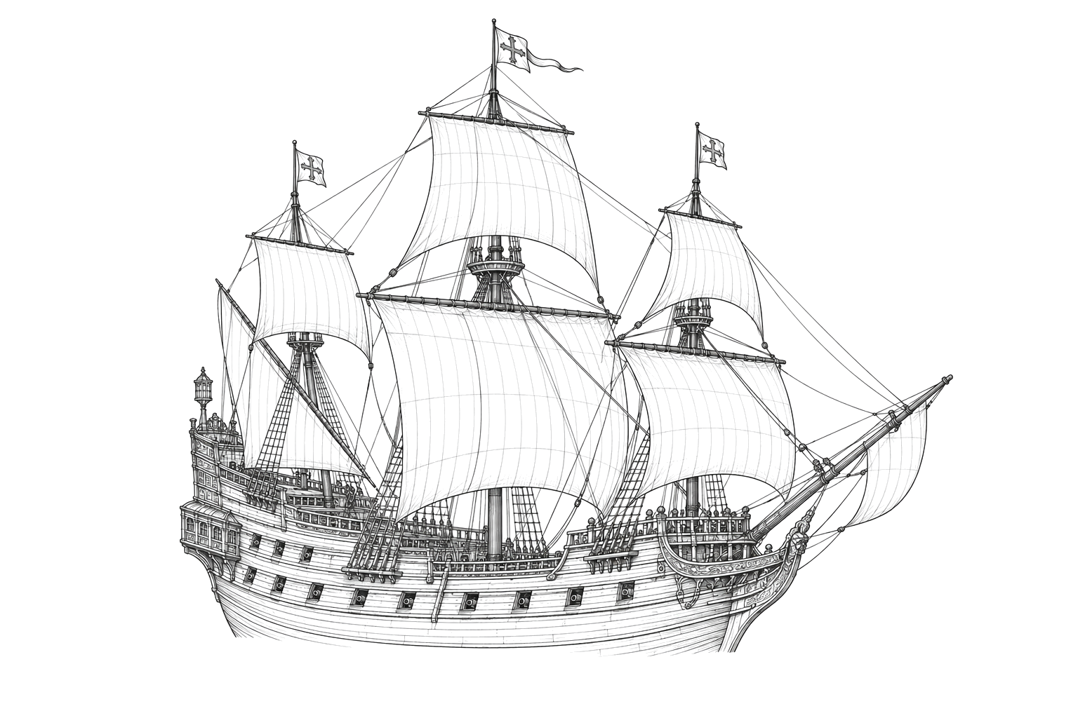 Engraved line drawing of the Nuestra Señora de Guadalupe y San Antonio