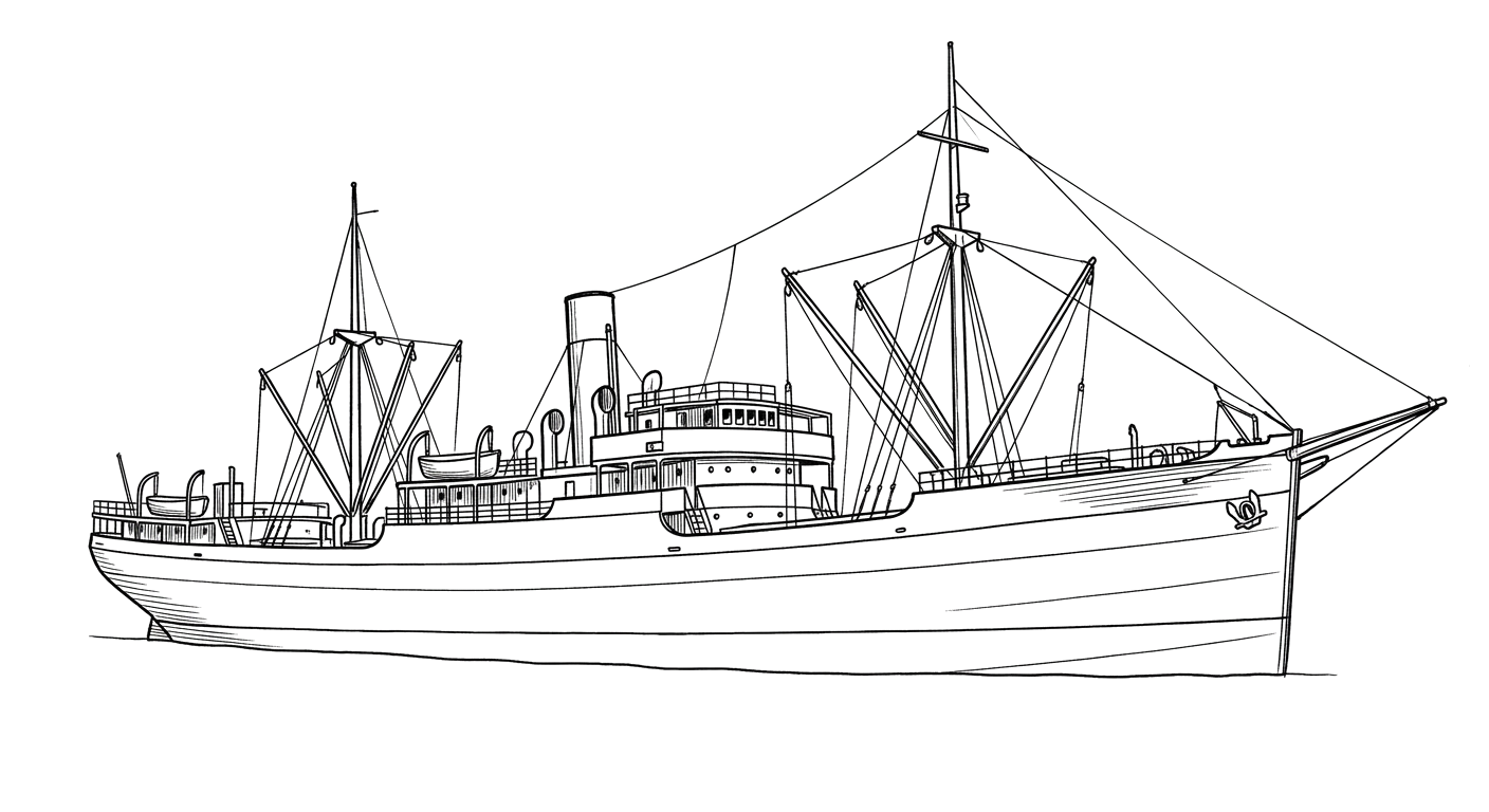 Engraved line drawing of the Chaparra