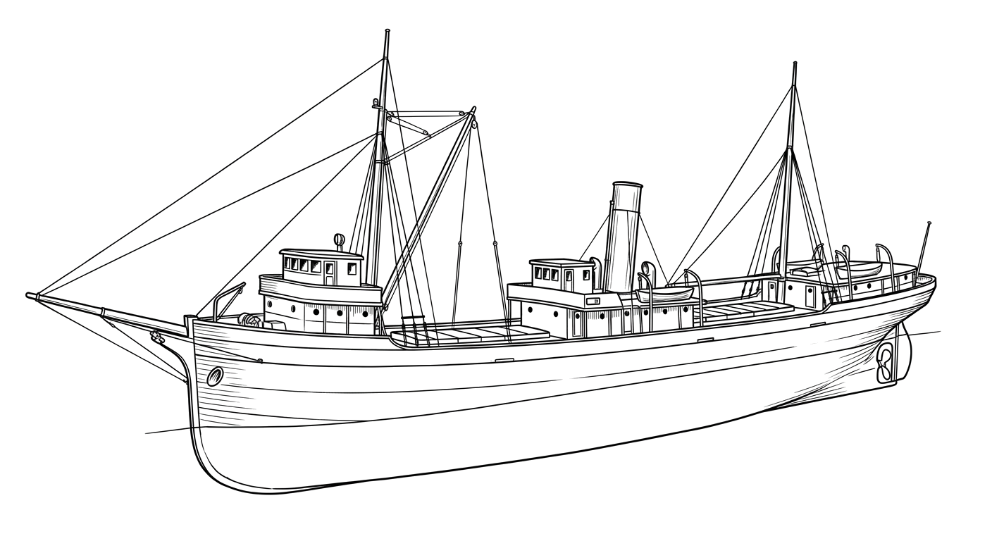 Engraved line drawing of the Walter L. Frost