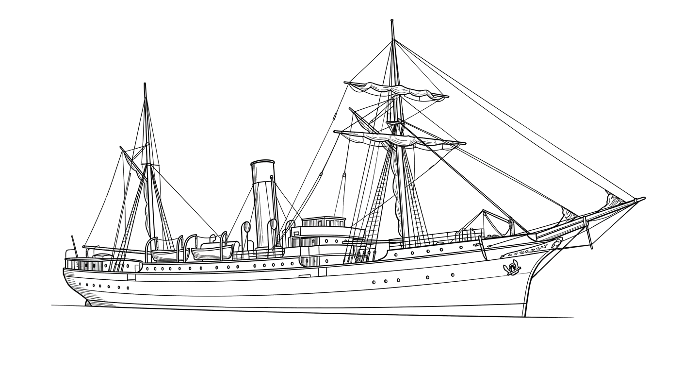 Engraved line drawing of the Georgia