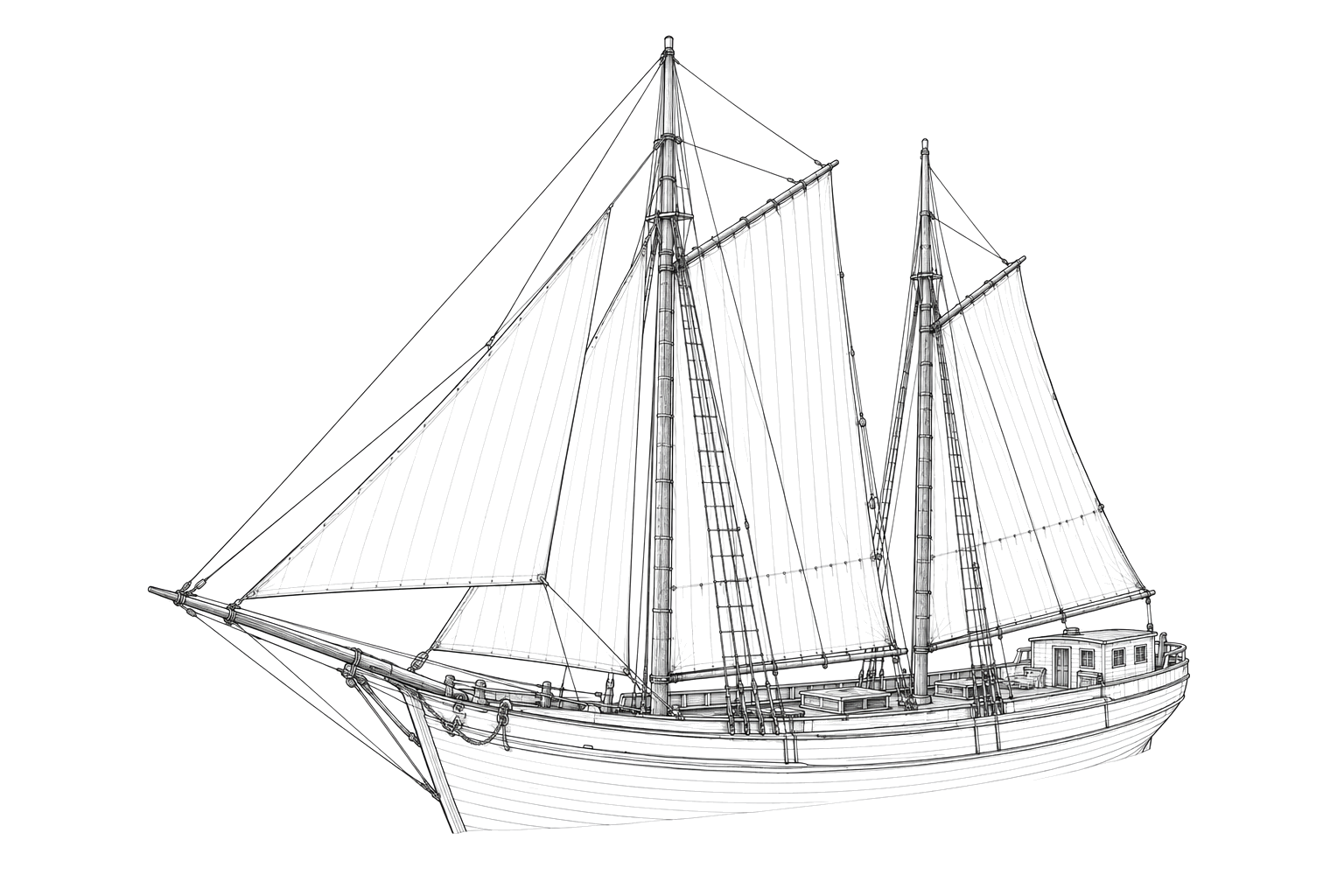 Engraved line drawing of the Walter B. Allen