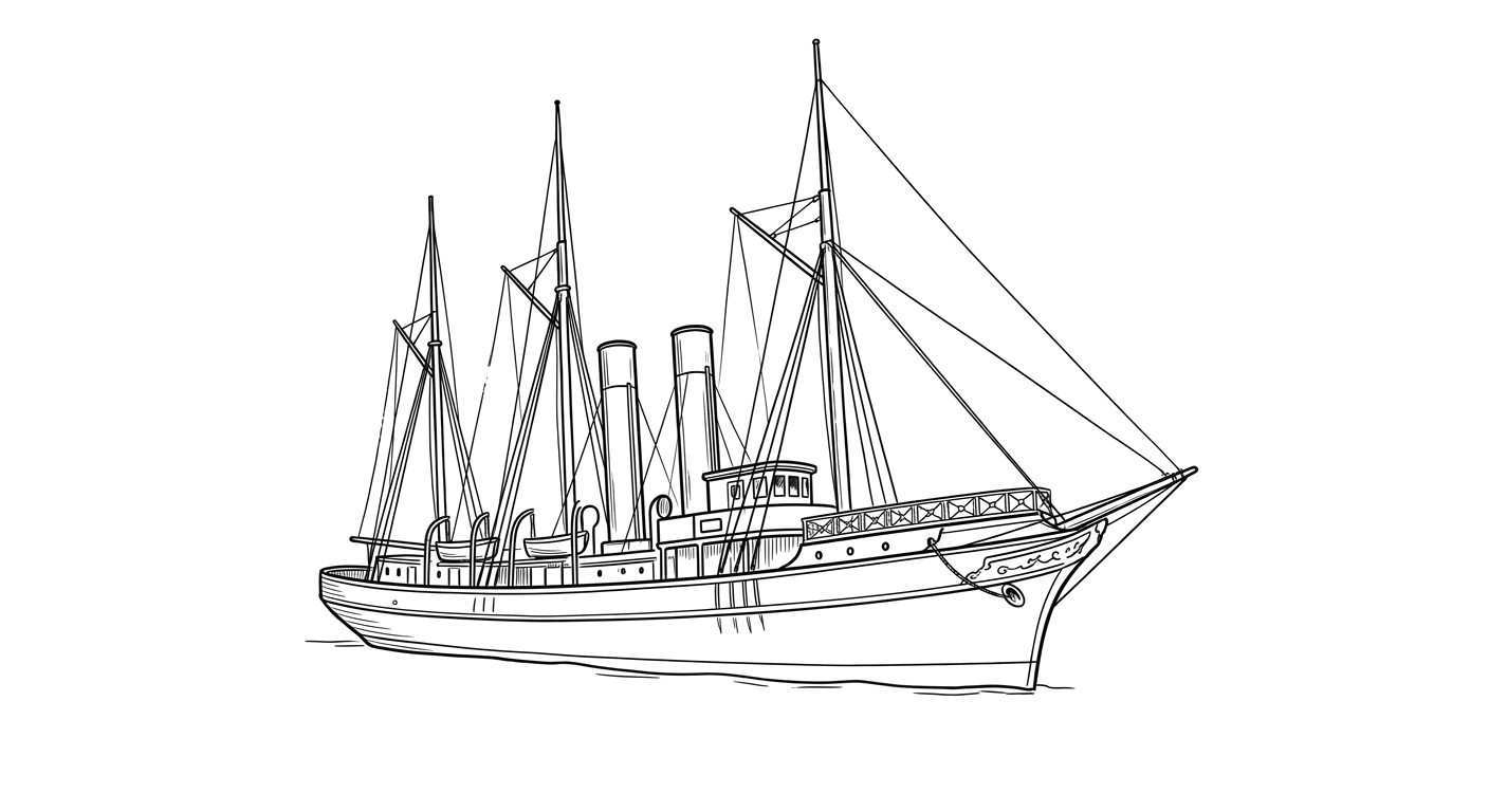 Engraved line drawing of the Albany