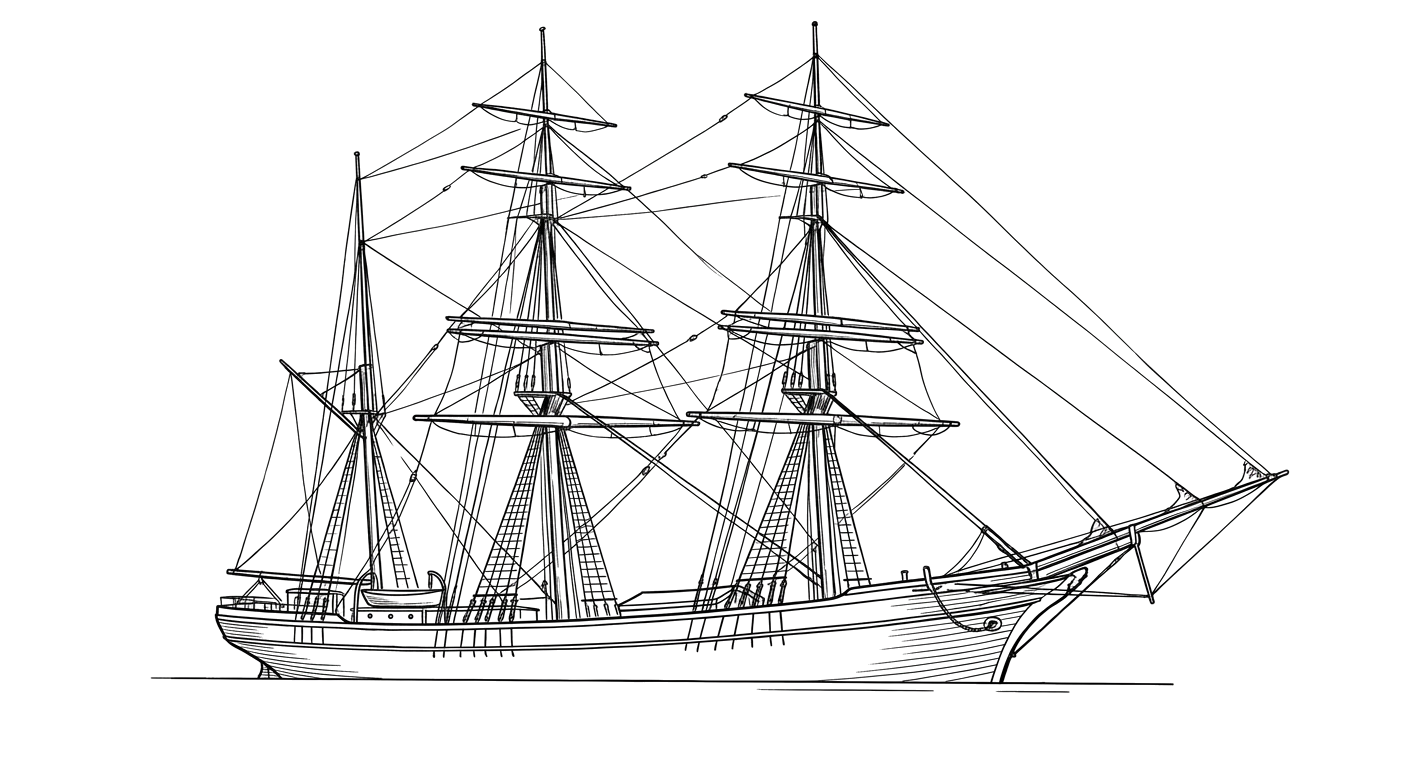 Engraved line drawing of the Charlie Hickman