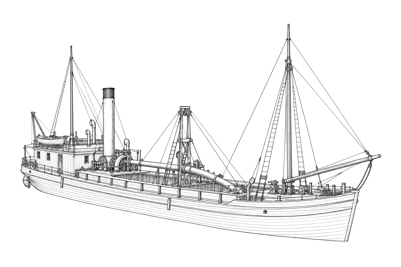 Engraved line drawing of the Isabella J. Boyce