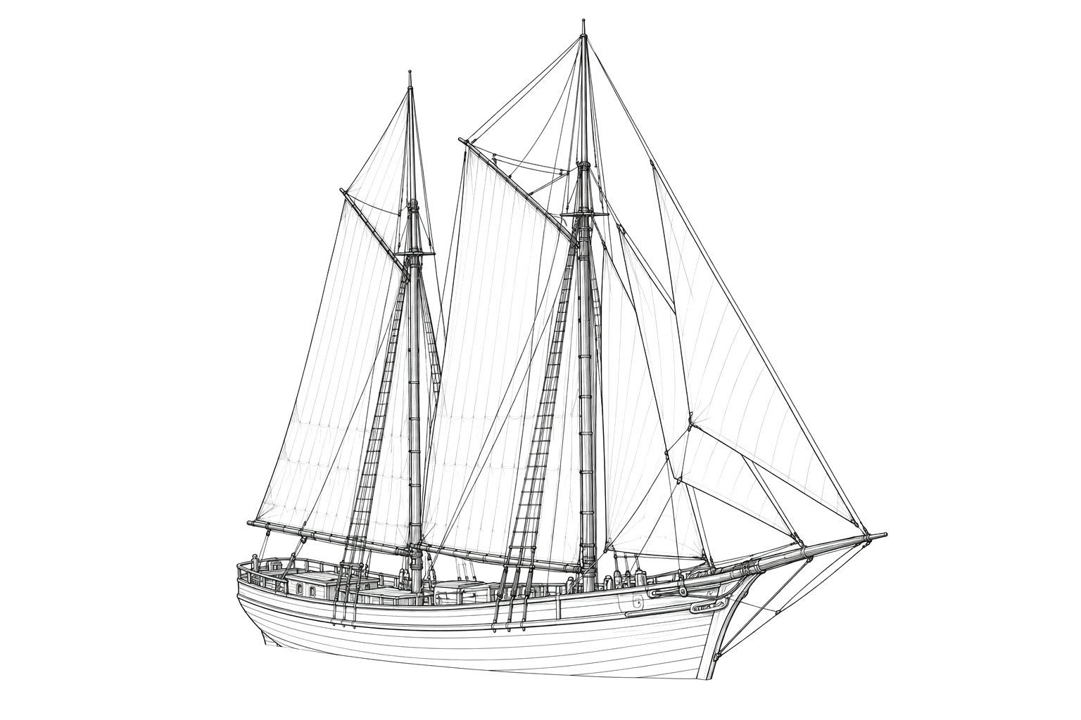 Engraved line drawing of the Ellen Holgate
