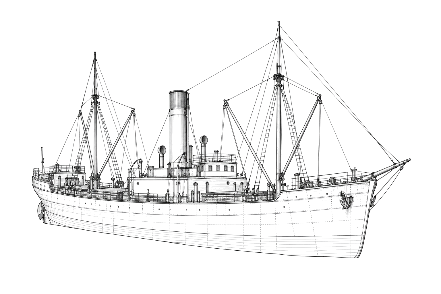 Engraved line drawing of the Herman Winter