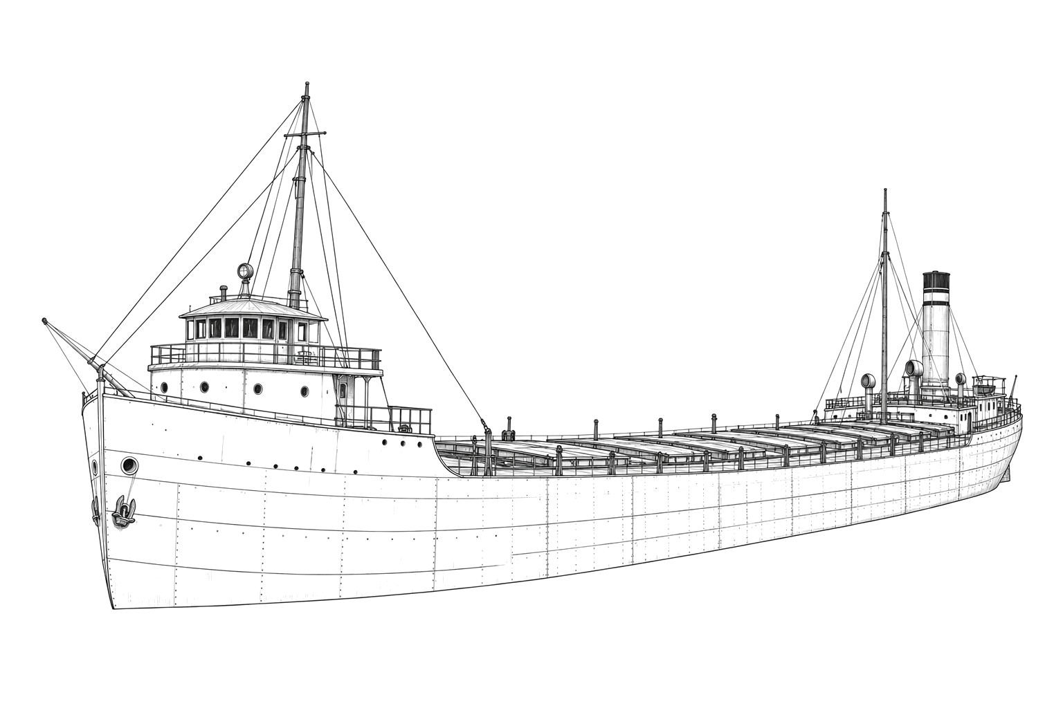 Engraved line drawing of the Lafayette