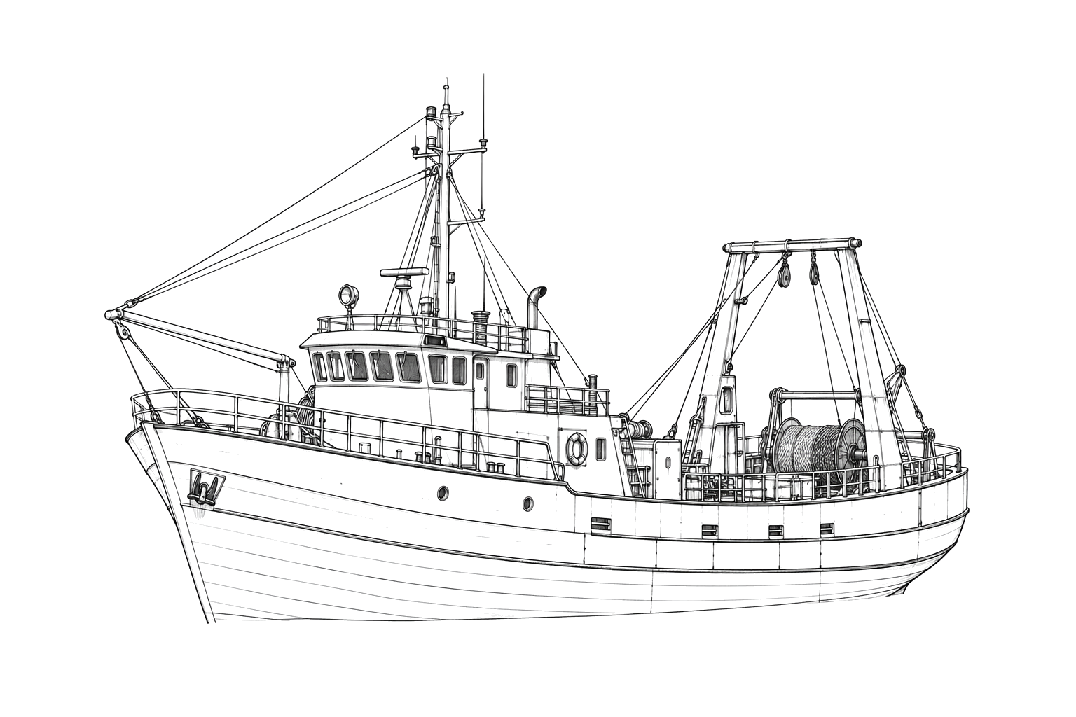 Engraved line drawing of the Margaret Jane
