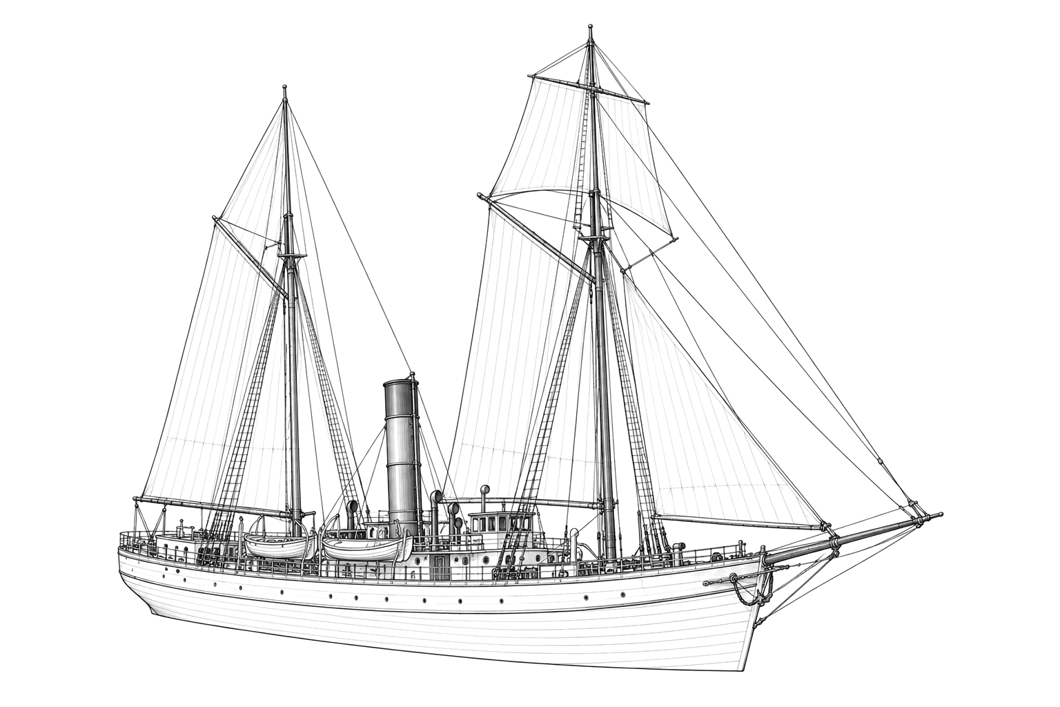 Engraved line drawing of the Michigan