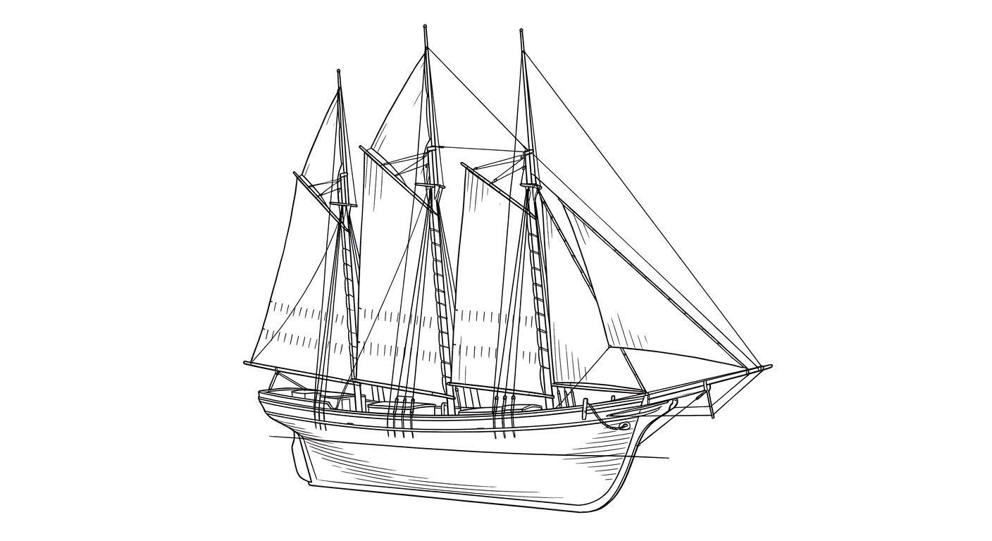Engraved line drawing of the Levin J. Marvel