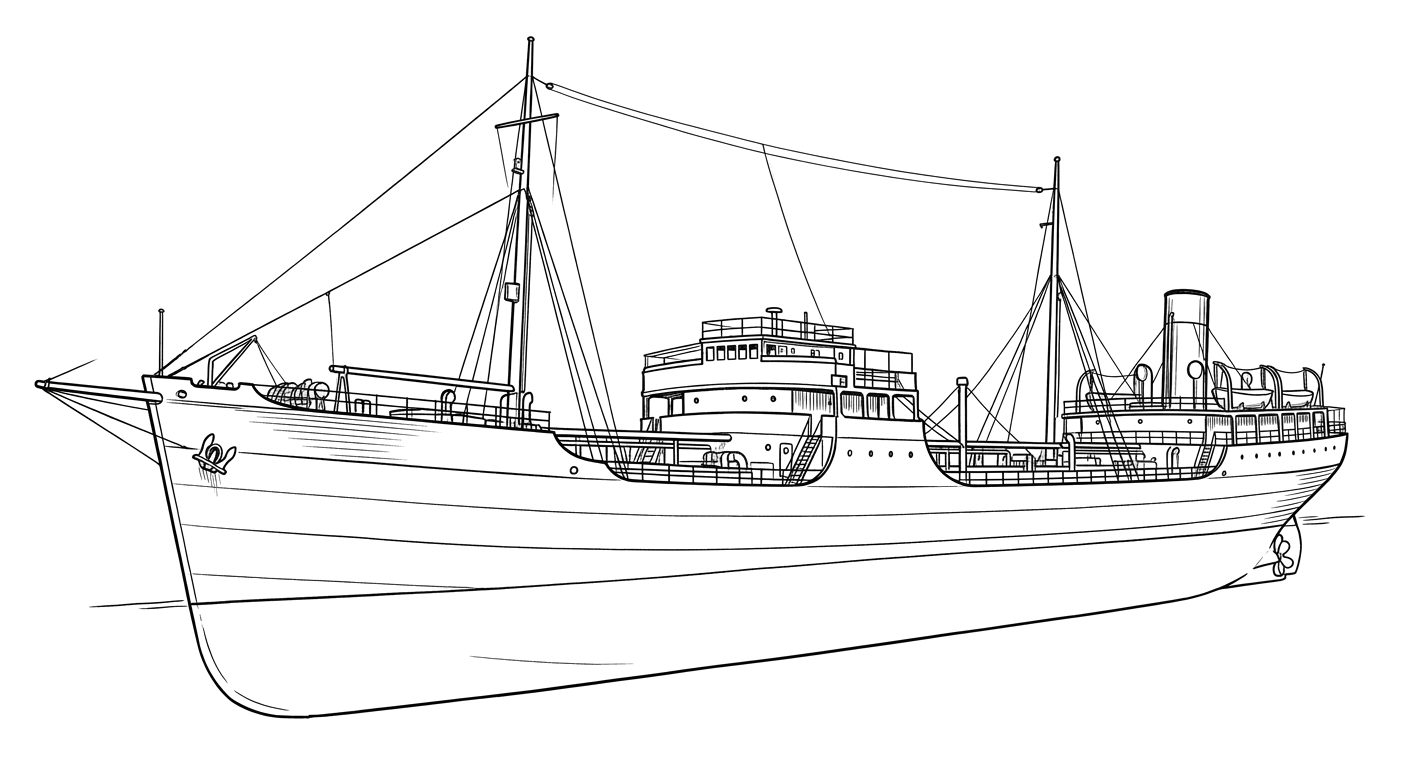 Engraved line drawing of the SS India Arrow