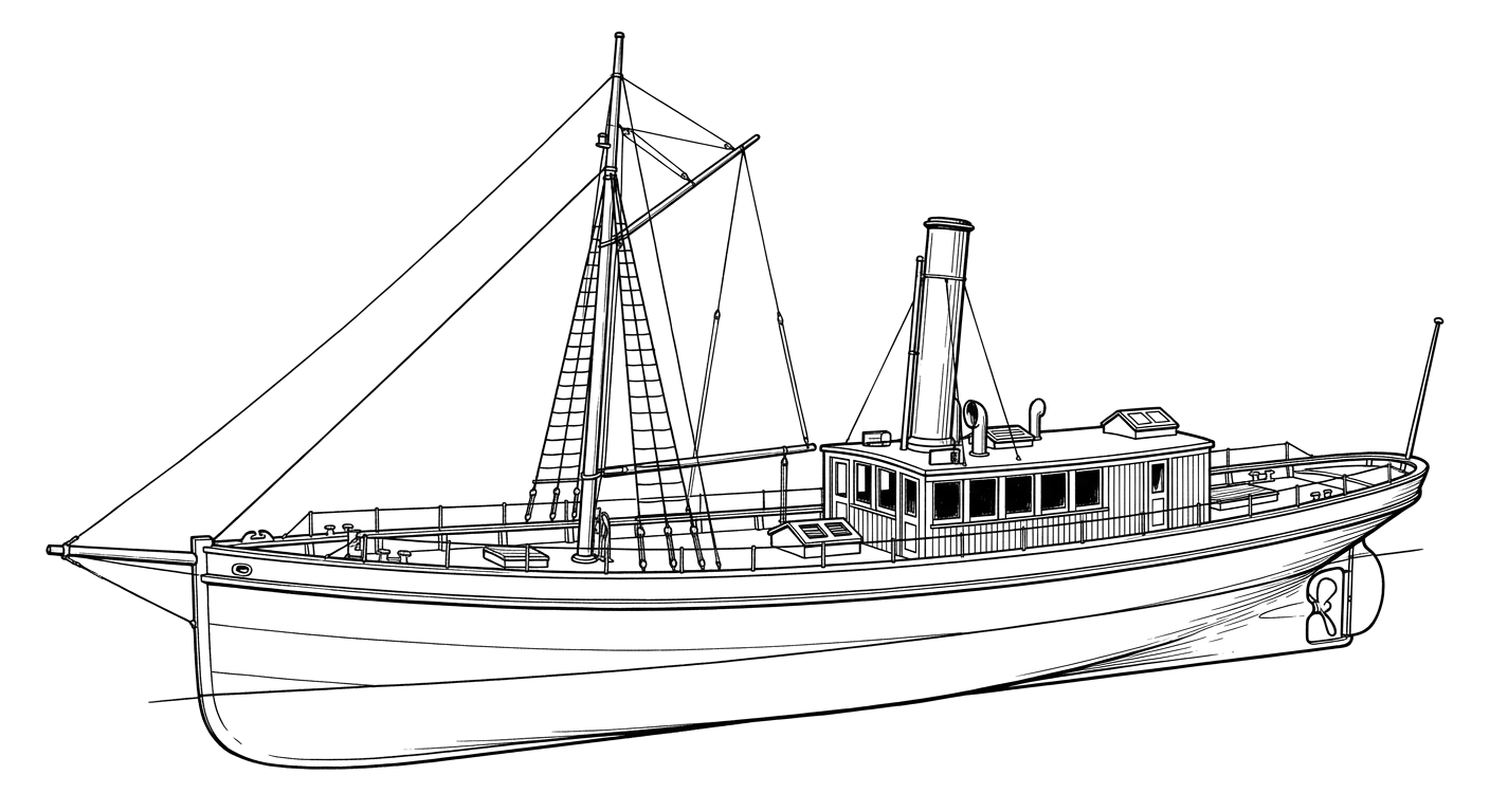 Engraved line drawing of the Seneca Chief