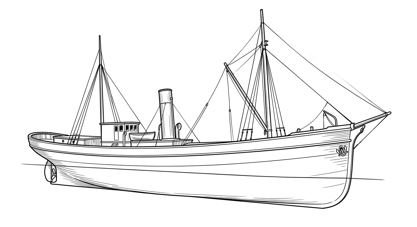 Engraved line drawing of the Marquette