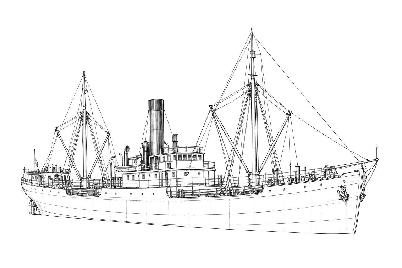 Engraved line drawing of the Angelina