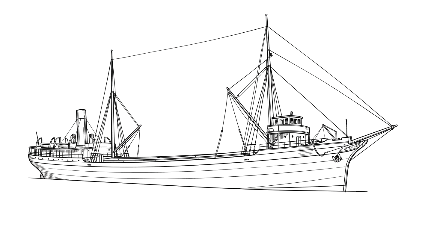 Engraved line drawing of the Norman