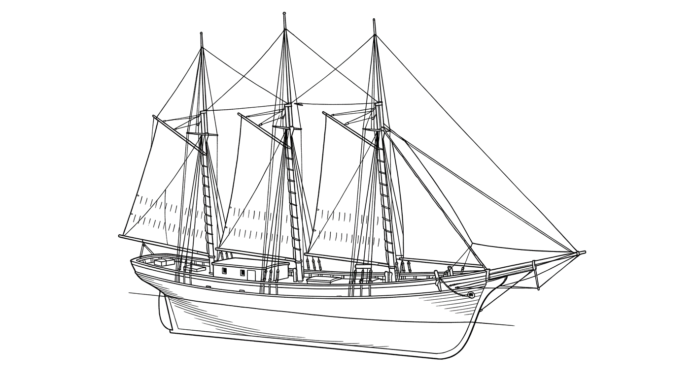 Engraved line drawing of the F. C. Pendleton