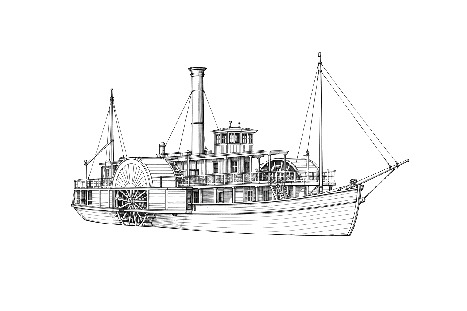 Engraved line drawing of the Comet