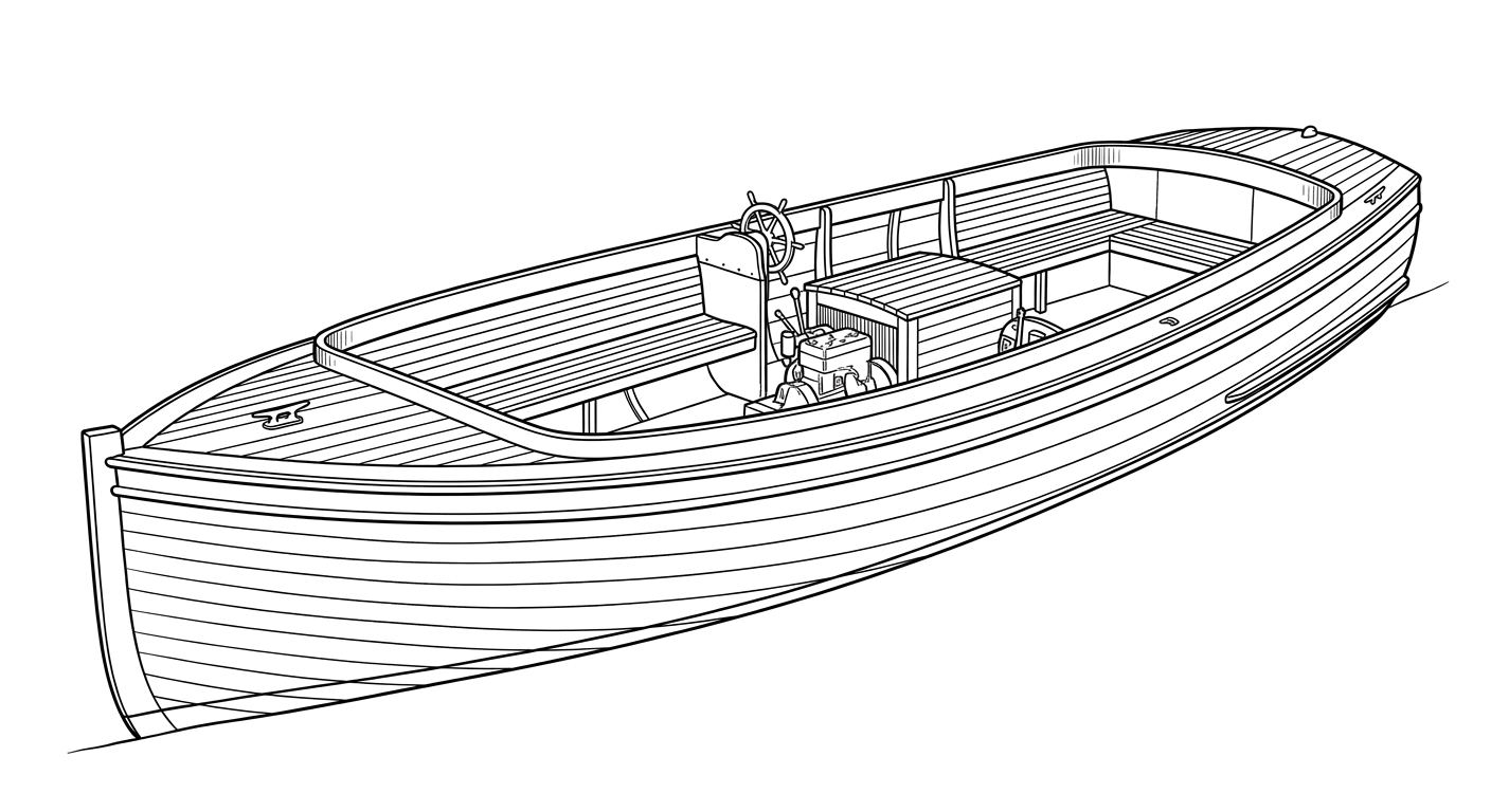 Engraved line drawing of the Florence M