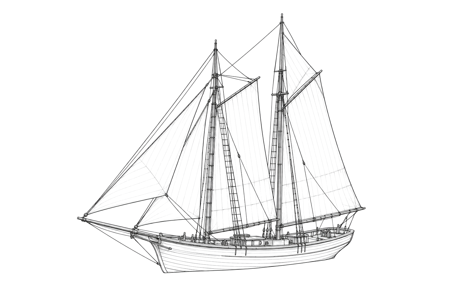 Engraved line drawing of the Ardent