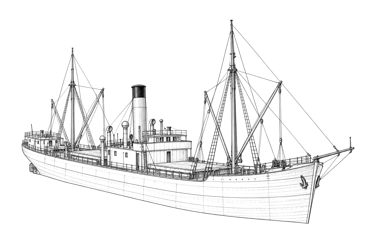 Engraved line drawing of the Banicia