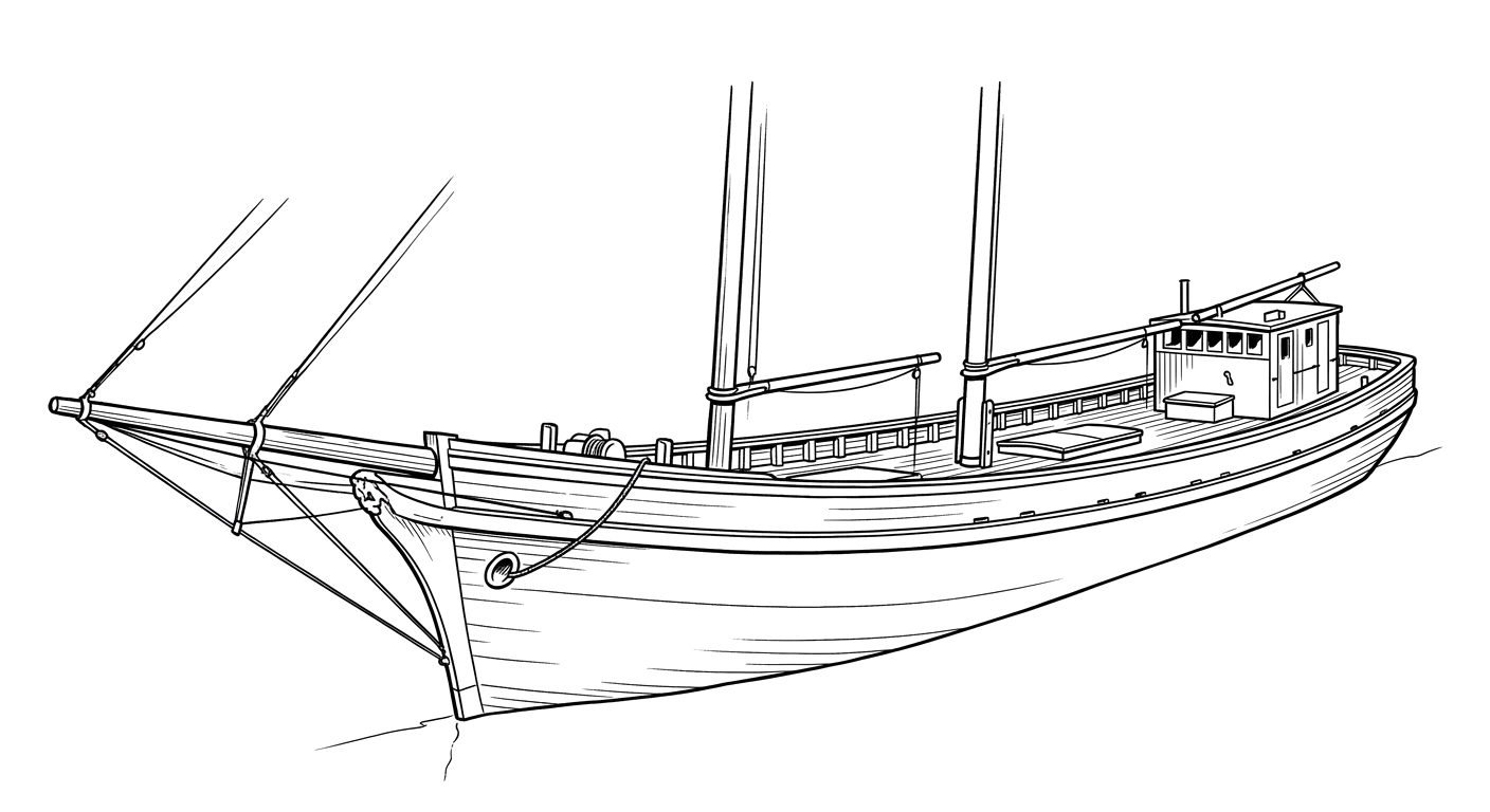 Engraved line drawing of the John C. Fitzpatrick