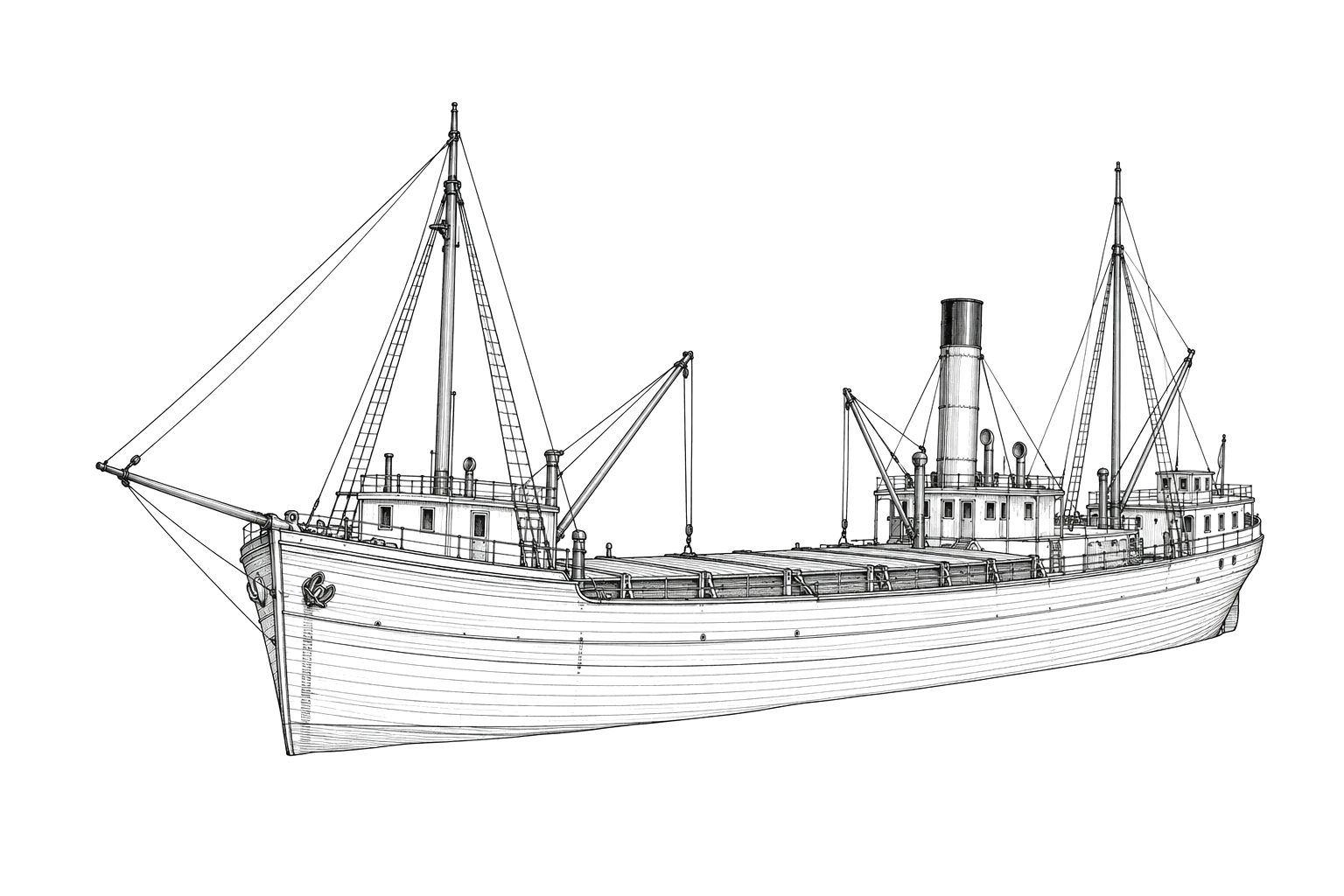 Engraved line drawing of the A.L. Hopkins
