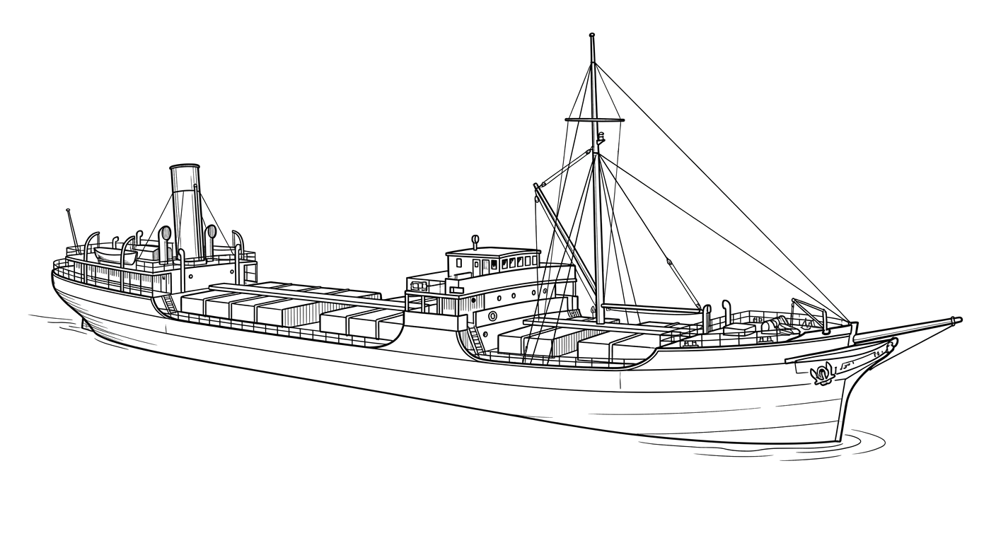 Engraved line drawing of the Gluckauf