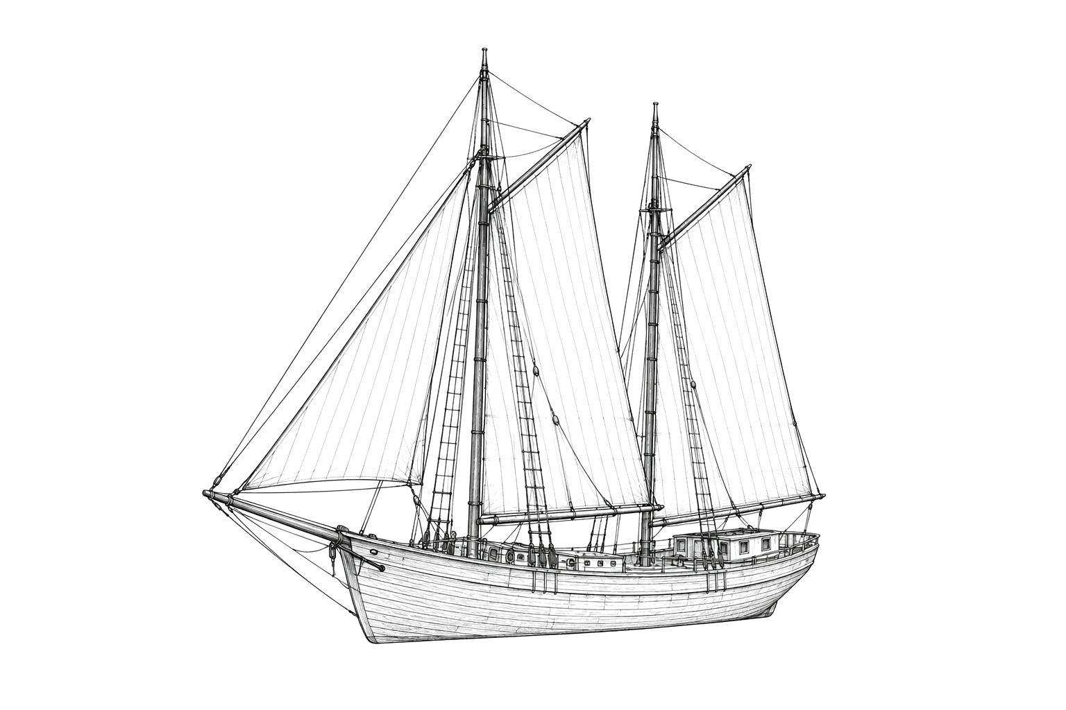 Engraved line drawing of the C.S. Davis