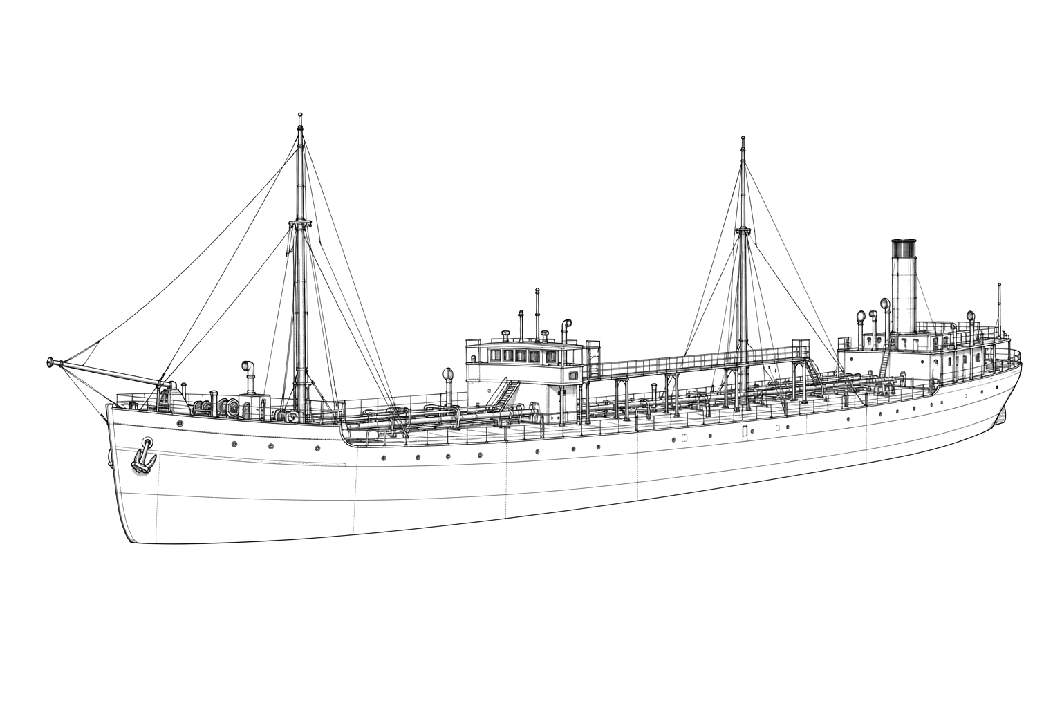 Engraved line drawing of the Tuxpam