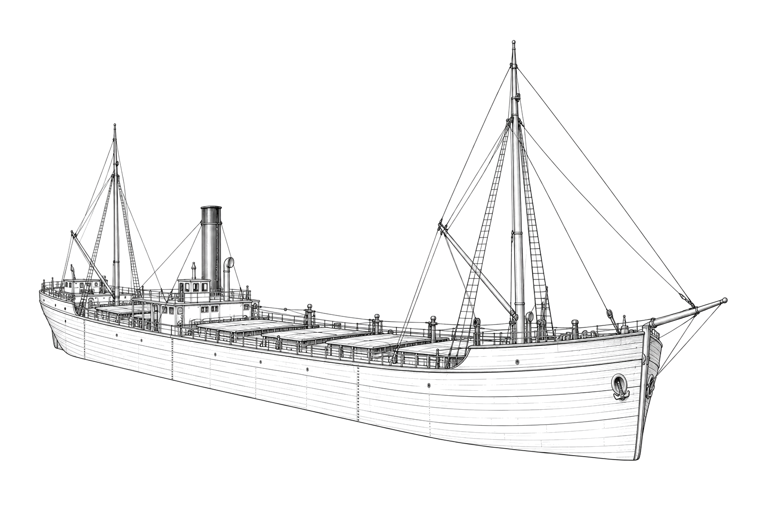 Engraved line drawing of the W.H. Gilbert
