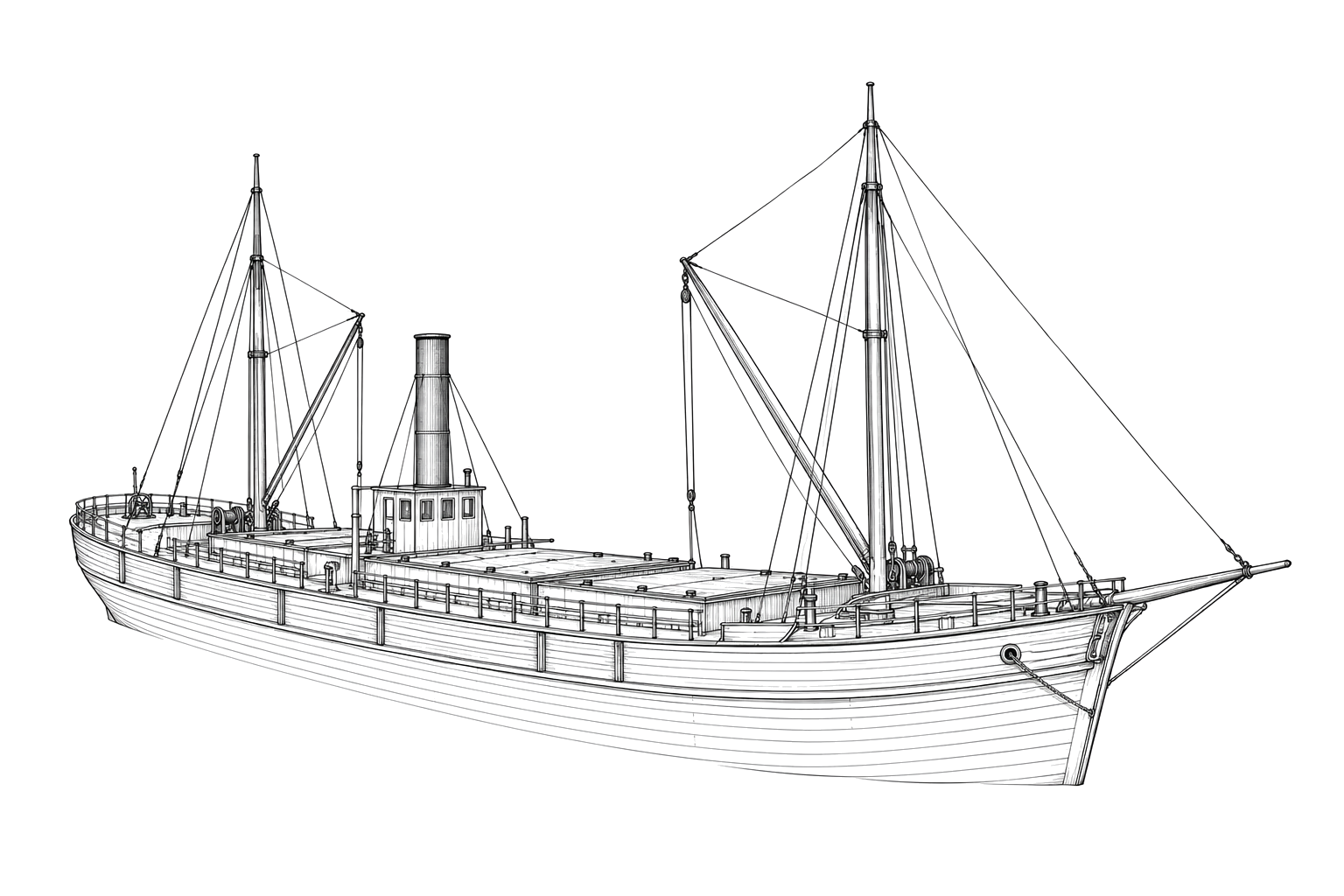 Engraved line drawing of the Monohansett