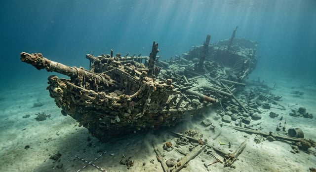 Artistic impression of the Queen Anne's Revenge