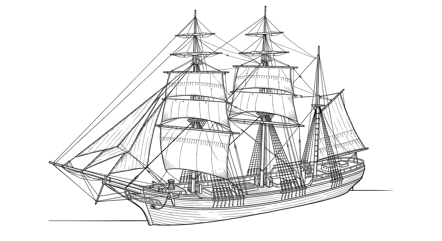 Engraved line drawing of the Arabia