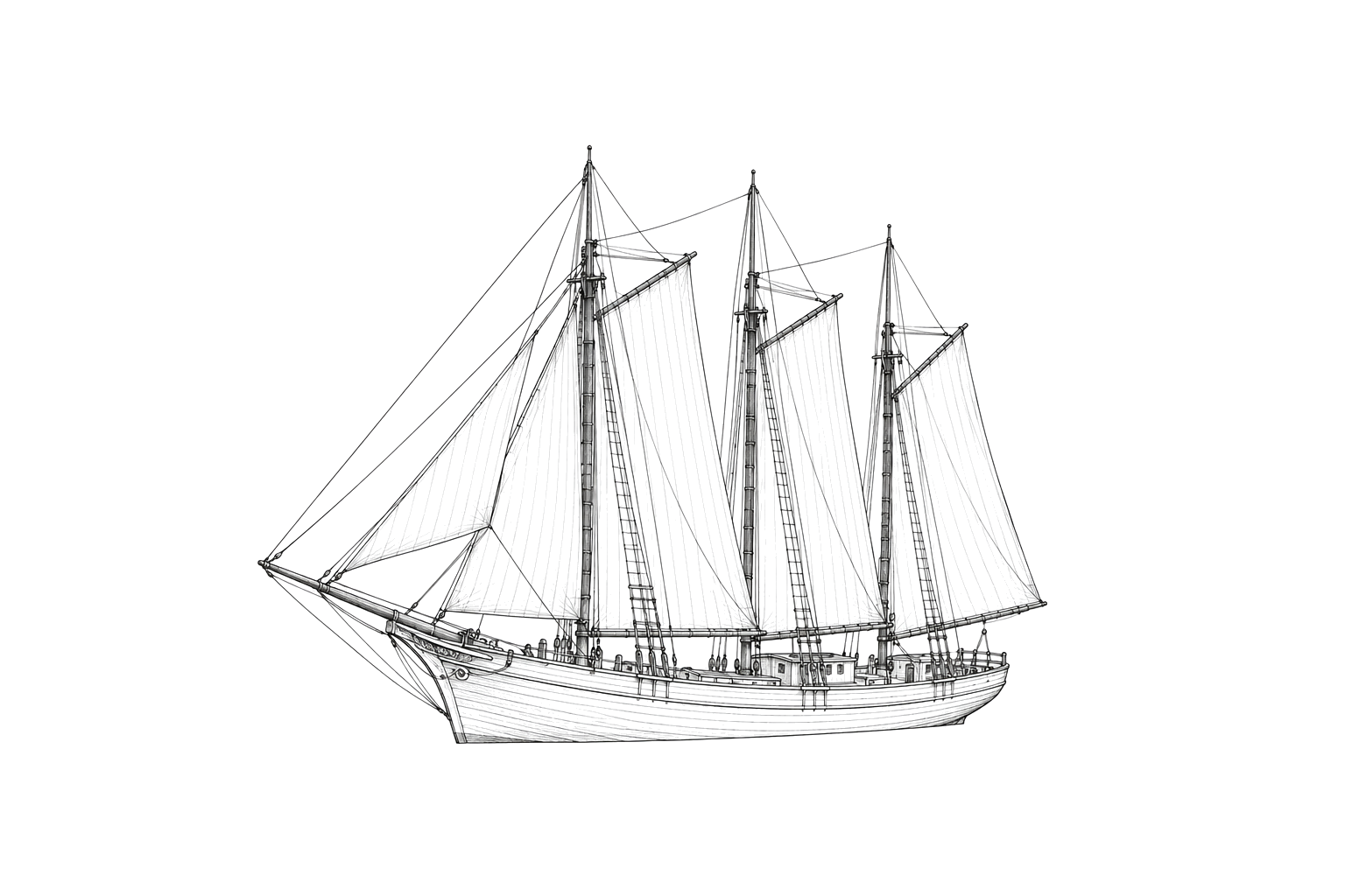 Engraved line drawing of the Benjamin C. Cromwell