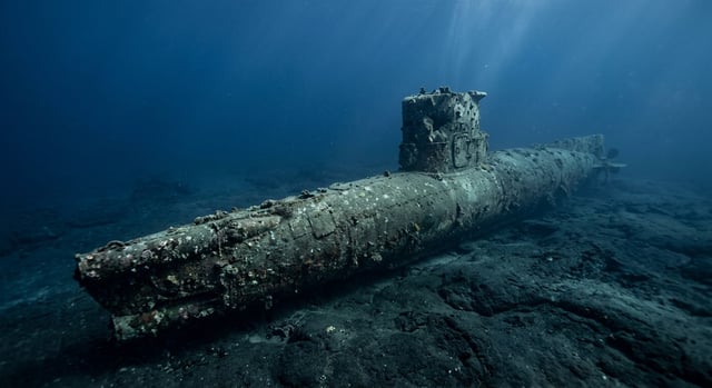 Artistic impression of the Japanese Type A midget submarine (HA-19 class)