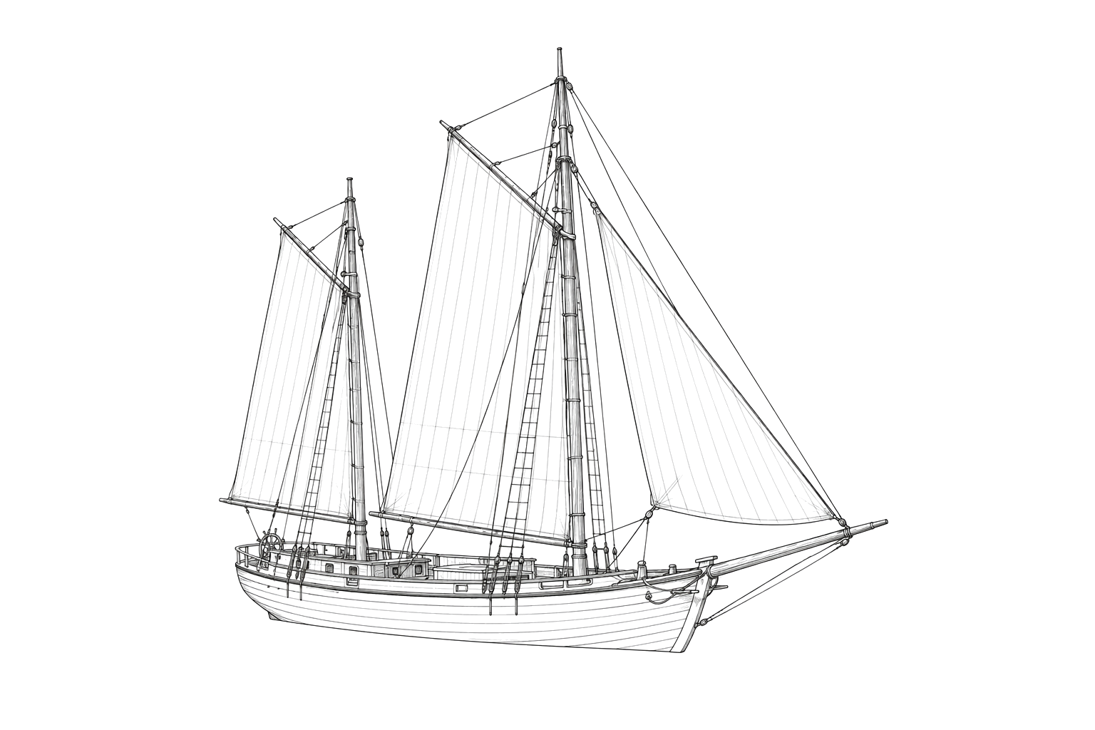 Engraved line drawing of the Richard Roe